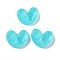 Translucent Resin Cabochons, with Glitter Powder, Heart, Dodger Blue, 15.5x20x6mm