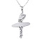 Non-Tarnish 201 Stainless Steel Pendant Necklaces, with Cable Chains, Ballerina, Stainless Steel Color, 17.5 inch~17.9 inch(44.5~45.5cm), 1.5mm, Ballerina: 39.5x20.5x1mm