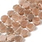 Natural Sunstone Beads Strands, Hexagon, with Seed Beads, 8.5~9x8.5~10x4~5mm, Hole: 1mm, about 17~18pcs/strand, 7.48''(19cm)