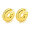 304 Stainless Steel Earrings, Half Round, Real 18K Gold Plated, 30x10.5mm