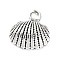 Tibetan Style Alloy Pendants, Shell Charm, Antique Silver, 18x17x5mm, Hole: 3mm, about 393pcs/500g