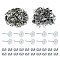 100Pcs 304 Stainless Steel Stud Earring Findings, Flat Round Pad Base Earring Settings, with 100Pcs Friction Ear Nuts, Stainless Steel Color, 12x6mm, Pin: 0.8mm