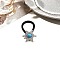 Alloy Hair Ties, with Nylon Cord, with Imitation Turquoise, Star, 30mm