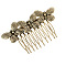 Alloy Hair Combs, Hair Accessories for Women Girls, Butterfly, Antique Golden, 85x52mm