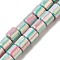 Polymer Clay Beads Strands, with Glitter Powder, Column, Medium Turquoise, 6~6.5x6.5~7mm, Hole: 1.2mm, about 63~65pcs/strand, 16.14~16.46''(41~41.8cm)