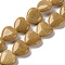 Synthetic Yellow Goldstone Beads Strands, Heart, 14~14.5x13.5~14x6~6.5mm, Hole: 1mm, about 28pcs/strand, 15.16''(38.5cm)