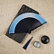 Chinese Style Wood Folding Fan with Tassel, for Party Wedding Dancing Decoration, Deep Sky Blue, 210mm