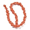 Synthetic Coral Carved Beads Strands, Dyed, Shell Shape, Coral, 12.5x11x7.5mm, Hole: 1.2mm, about 30pcs/strand, 13.15''(33.4cm)