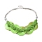 Spray Painted Disc Freshwater Shell & Acrylic Beaed Bib Necklaces, Light Green, 19.29 inch(49~50cm), 49.5mm