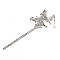 Alloy Hair Sticks, Hair Accessories for Women Girls, Butterfly, Platinum, 95x175mm