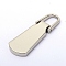 Zinc Alloy Zipper Slider, for Garment Accessories, Platinum, 35.9x12.7x0.33cm, Hole: 0.8x0.6cm