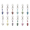 Angel ABS Plastic Imitation Pearl Pendant Decooration, Alloy Swivel Lobster Claw Clasps Charms for Bag Ornaments, Mixed Color, 68mm, 12pcs/set