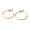 Brass Hoop Earrings, Golden, 34x30x5.5mm, Pin: 0.6mm