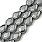 Non-magnetic Synthetic Hematite Beads Strands, Faceted, Teardrop, 10x8x5mm, Hole: 1mm, about 39pcs/strand, 15.55''(39.5cm)