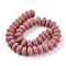 Natural Lava Rock Beads Strands, Dyed, Rondelle, Pink, 15~16x9.5~9.7mm, Hole: 2.5mm, about 42pcs/strand, 15.15 inch~15.55 inch(38.5~39.5cm)