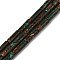 Assembled Synthetic Malachite & Natural Bronzite Beads Strands, Column, 13x4.5mm, Hole: 1mm, about 31pcs/strand, 16.14''(41cm)