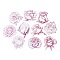 Flower Waterproof PET Stickers Set, Decorative Stickers, for Water Bottles, Laptop, Luggage, Cup, Computer, Mobile Phone, Skateboard, Guitar Stickers, Medium Violet Red, 80~90x80~90x0.1mm, 10 style, 2pcs/style, 20pcs/set