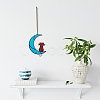 Moon with Cat Acrylic Pendant Decorations AJEW-WH0258-846B-5