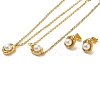 Round Plastic Imitation Pearl Pendant Necklaces & Bracelets & Stud Earrings Sets SJEW-C004-03G-2