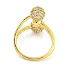 Round Rack Plating Brass Micro Pave Cubic Zirconia Cuff Rings for Women RJEW-G330-68G-3