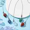 Natural & Synthetic Mixed Gemstone Pointed Dowsing Pendulums PALLOY-JF02609-01-2