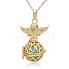 Golden Tone Brass Hollow Round Cage Pendants KK-J238-07G-3