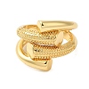 Brass Bypass Open Cuff Rings for Women RJEW-A046-13G-2