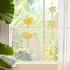 BENECREAT 2Pcs Leaf Brass Handmade Wind Chimes HJEW-BC0001-18-6