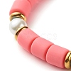 Heart Beads Stretch Bracelet for Girl Women BJEW-JB07183-7