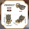 HOBBIESAY 1PC Tibetan Style Wolf Shaped Brass Shackle Clasps FIND-HY0002-78-2