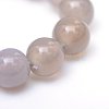 Round Natural Grey Agate Bead Strands X-G-R345-6mm-07-4