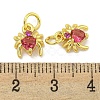 Rack Plating Brass Micro Pave Cubic Zirconia Spider Charms ZIRC-I065-02-4