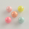 AB Color Plated Acrylic Round Beads SACR-Q109-10mm-M-1