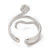 Non-Tarnish 304 Stainless Steel Snake Open Cuff Ring for Women RJEW-I098-01P-3