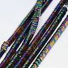 Electroplate Non-magnetic Synthetic Hematite Beads Strands G-J174-3x3mm-03-1