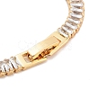 Brass Pave Clear Cubic Zirconia Rectangle Link Bracelets BJEW-YWC0002-11A-G-3