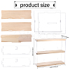 2-Tier Transparent Acrylic Wall-Mounted Action Figures Display Cases with Sliding Lid ODIS-WH0020-95-2