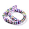 Handmade Flower Printed Polymer Clay Beads Strands X-CLAY-M003-02-2