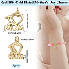 Beebeecraft 8Pcs Mother's Day Rack Plating Brass Charms KK-BBC0013-94-2