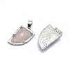 Natural Rose Quartz Pendants G-O176E-04P-2