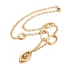 304 Stainless Steel Horse Eye Pendant Necklace with Oval Link for Women NJEW-G018-09G-2