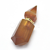 Faceted Natural Agate Openable Perfume Bottle Pendants G-E556-12B-3