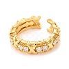 Brass Micro Pave Cubic Zirconia Cuff Ring RJEW-F118-07-2