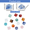 14Pcs 14 Style Pyramid Natural & Synthetic Gemstone Home Display Decorations G-FG00001-04-2