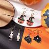 3Pairs 3 Styles Halloween Alloy Enamel Dangle Earrings EJEW-JE05823-2