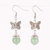 Butterfly Alloy Dangle Earrings EJEW-JE01952-2