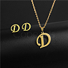 Golden Stainless Steel Initial Letter Jewelry Set IT6493-15-1