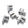 Alloy Letter Slide Charms RB-F034-01F-P-RS-3