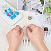 Globleland 5 Boxes 5 Colors Stainless Steel Stretch Cloth Sewing Machine Anti-jump Needles FIND-GL0001-22-3