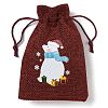 Christmas Theme Jute Cloth Storage Bags ABAG-F010-01A-04-2